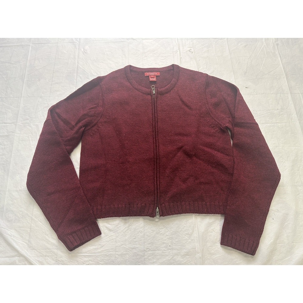 Sundance Red Lambs 100% Wool Women's Full Zip Long Sleeve Cardigan Size Medium